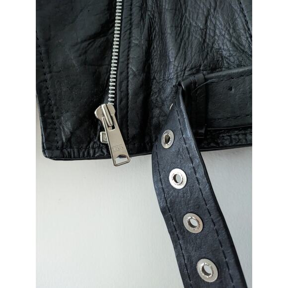 1990's Genuine Vintage Leather ICS Cropped Jacket Size 12 - Picture 5 of 6